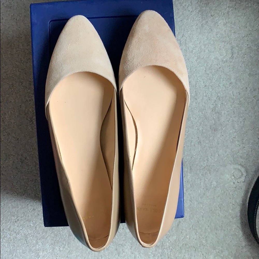 Cole Haan suede/leather flats.